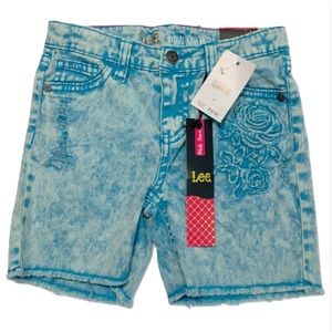 🆕 Lee Midi Acid Wash Distressed Jean Shorts